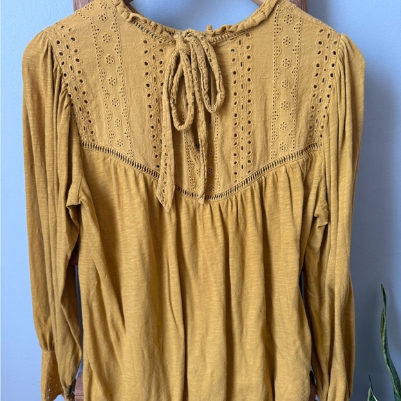 Anthropologie Mustard Yellow Blouse - Picture 6 of 8